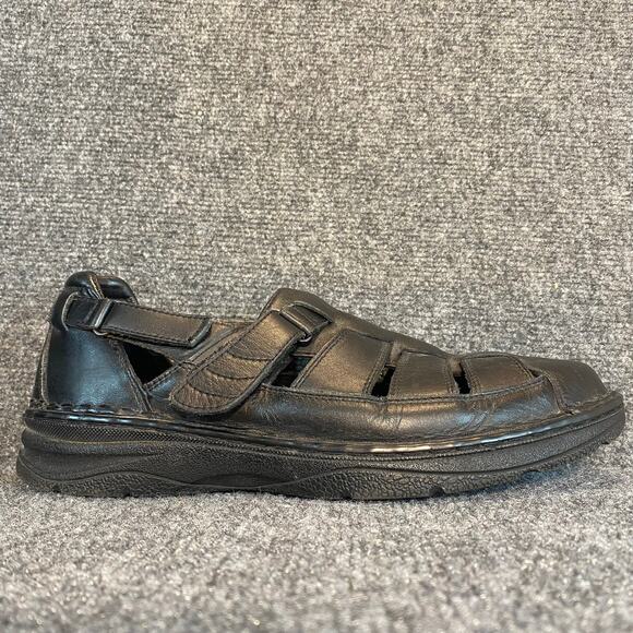 Drew Men 10W Black Leather Springfield Fisherman Sandals Orthopedic Casual Shoes main image 7
